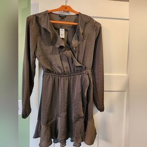 Express NWT size small olive green wrap dress